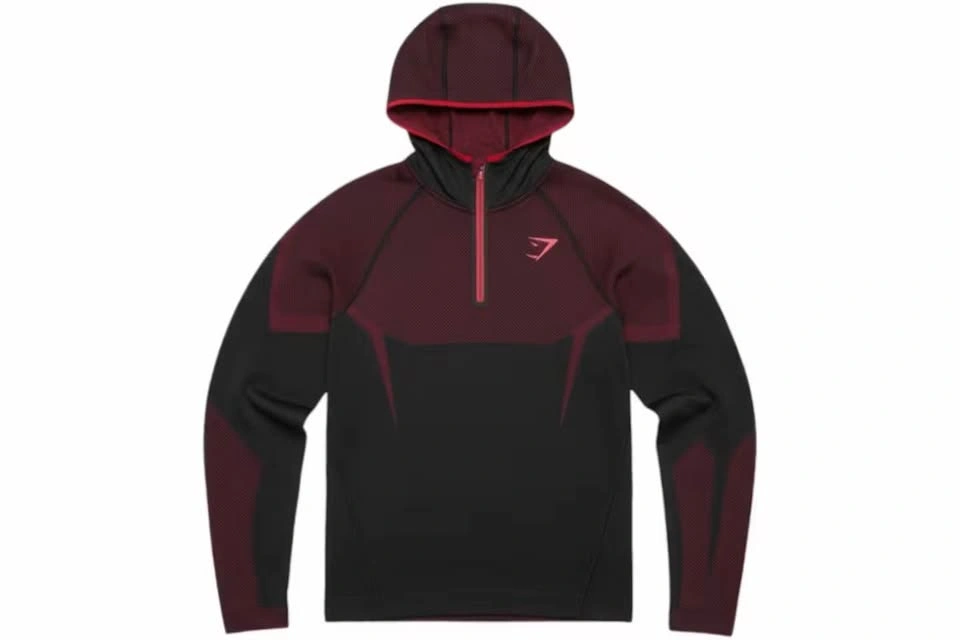 Gymshark Onyx 5.0 Seamless Hoodie — Black/Carmine Red - photo 3