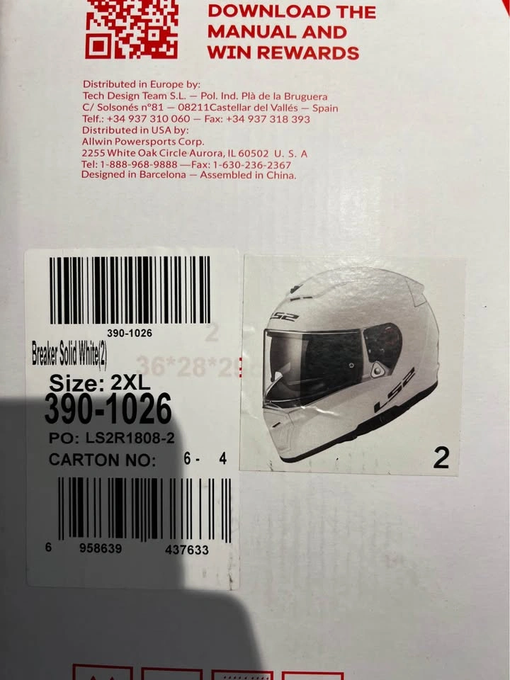 LS2 Breaker Full-Face Helmet - Solid White (Size 2XL) - photo 2