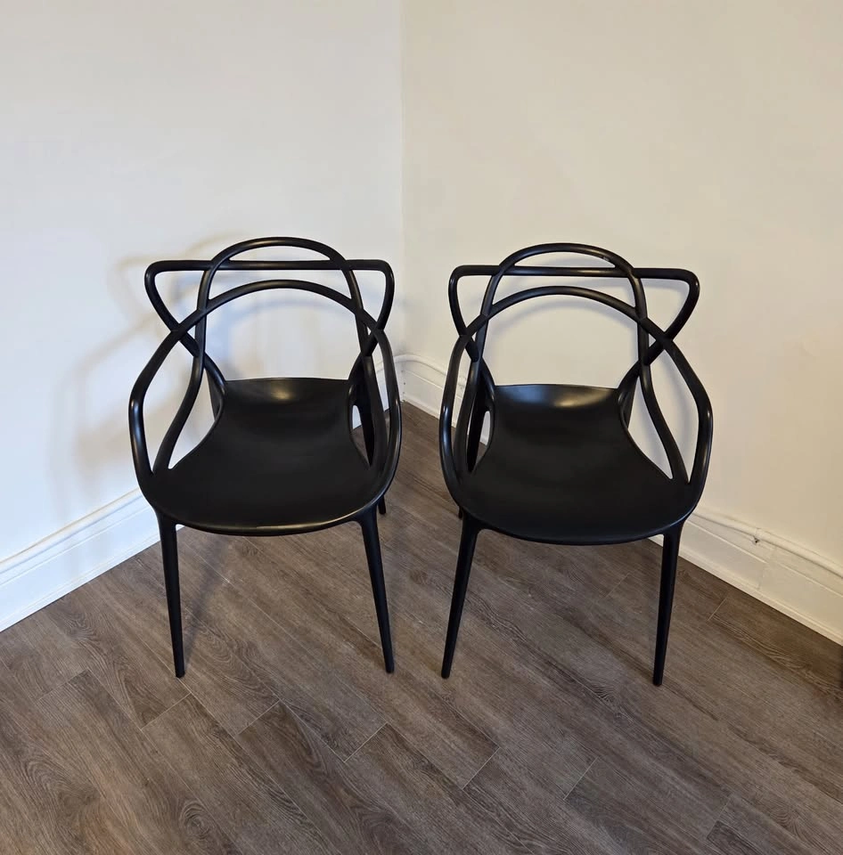 6 Structube Masters Dining Chairs – Black Modern Designer Style - photo 3