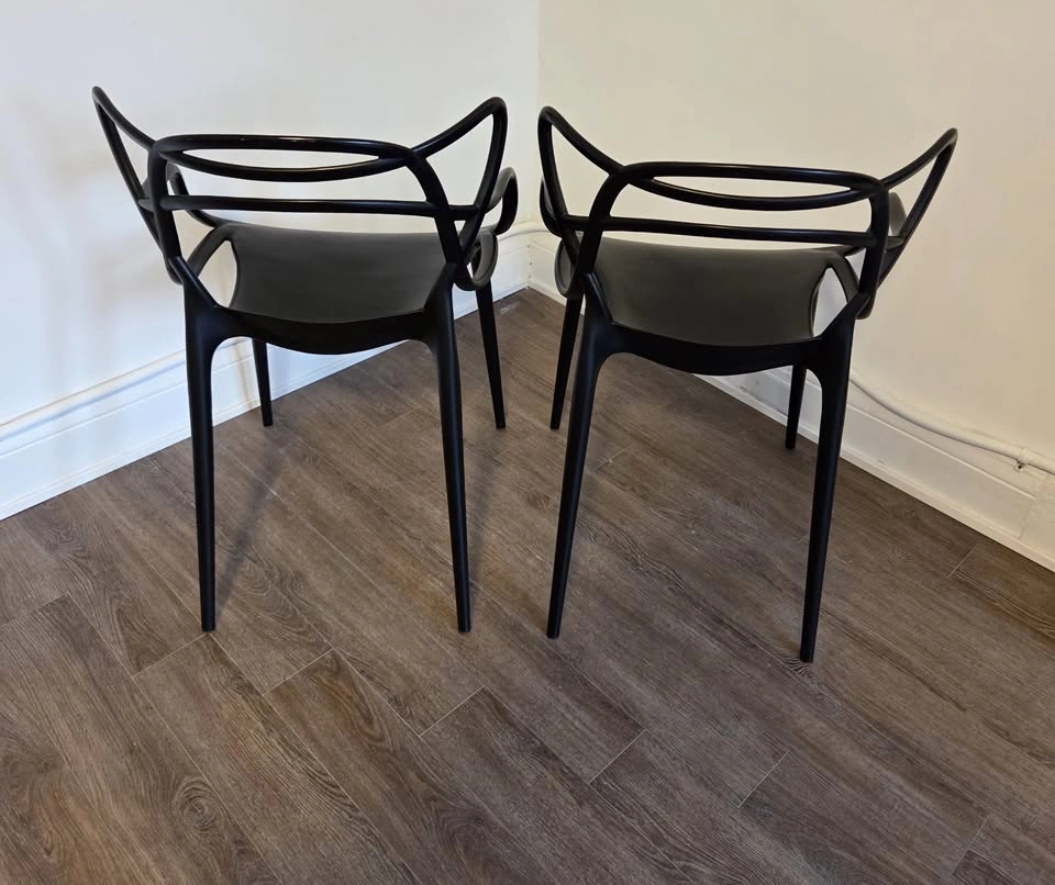 6 Structube Masters Dining Chairs – Black Modern Designer Style - photo 5
