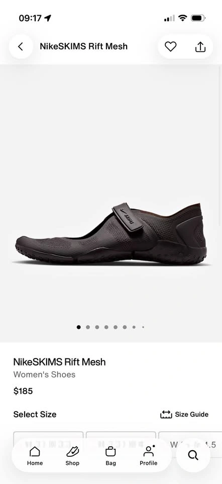 NikeSKIMS Split-Toe Shoes – Black – New