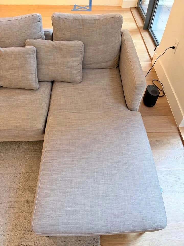 BoConcept Modern Light Gray Fabric Sectional Sofa with Chaise
