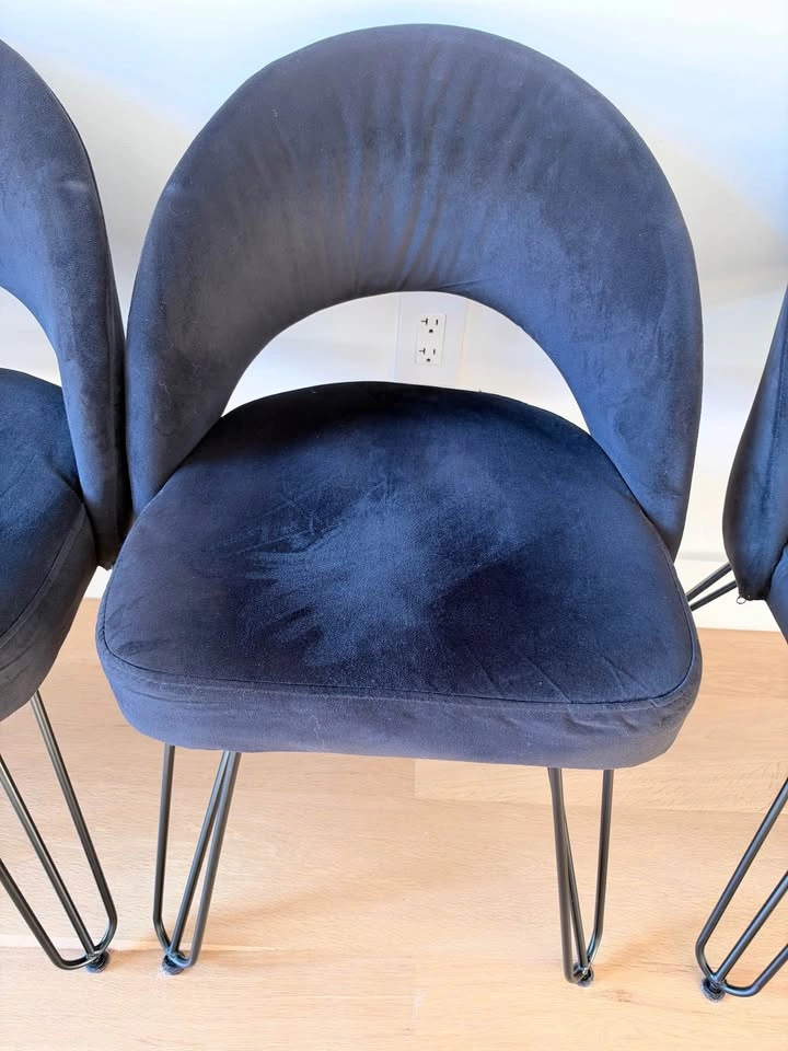 Set of 6 Black Safavieh Velvet Dining Chairs - photo 2