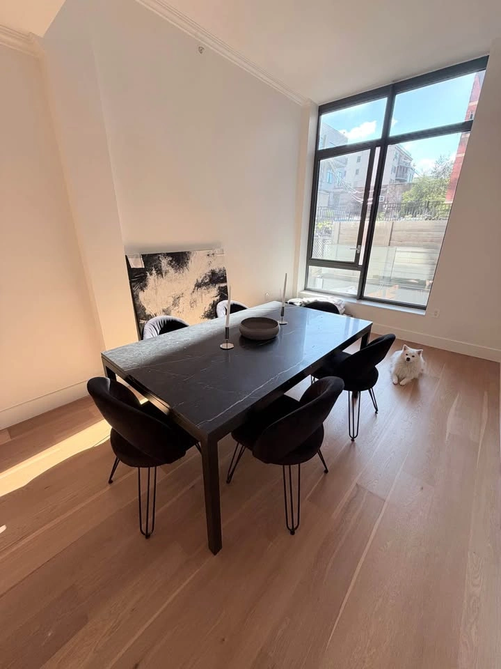 Crate & Barrel Black Marble Parson Dining Table: 72 x 42 x 30 in - photo 5