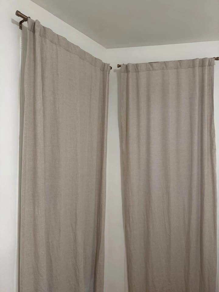 Pottery Barn Beige Linen Curtains set of 2 - photo 2