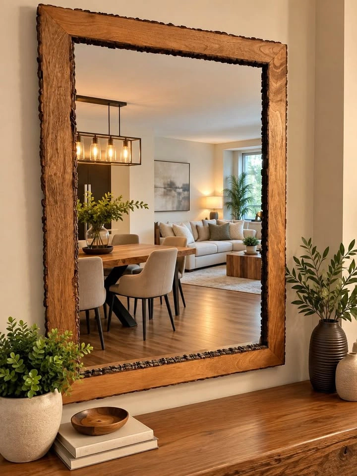 Large Rustic Live-Edge Wood Mirror – $199 - photo 3