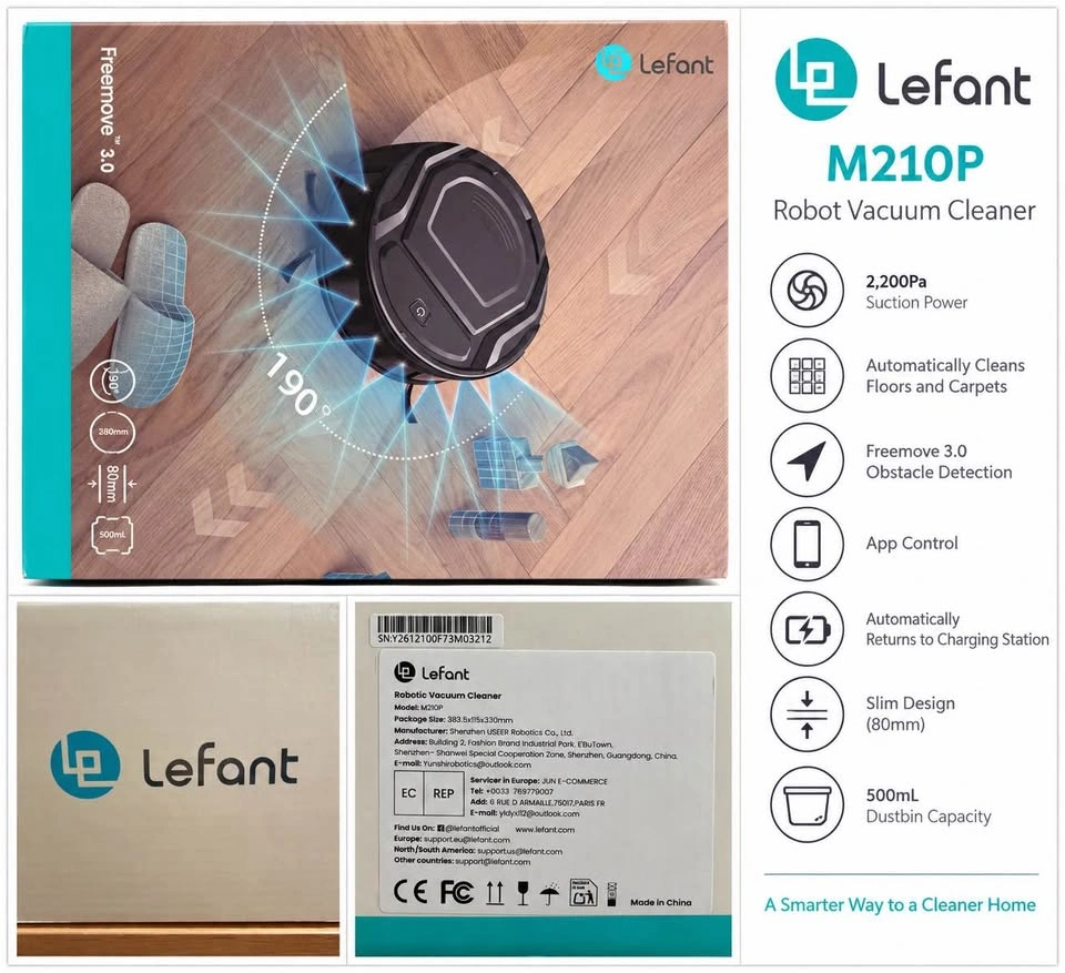 Lefant M210P Freemove 3.0 Robot Vacuum – Brand New – $90 - photo 2