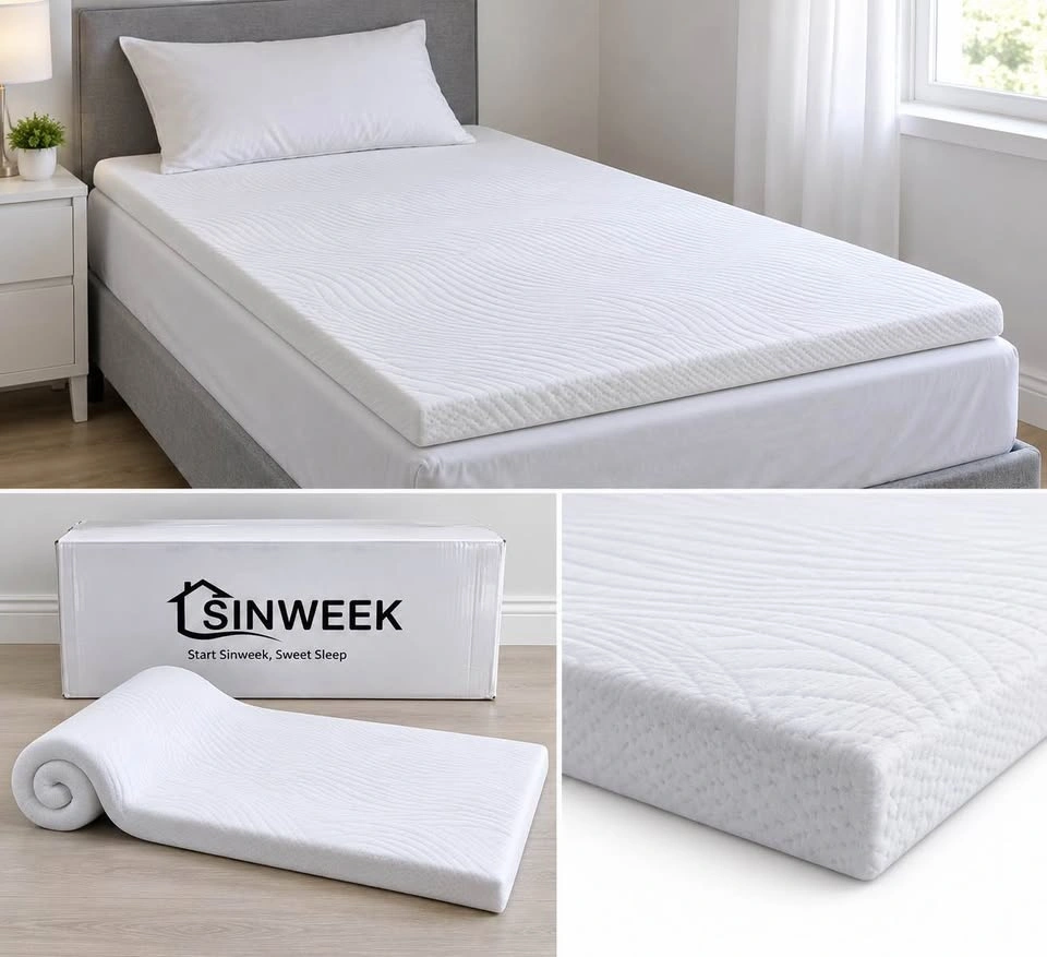 SINWEEK Twin 2” Memory Foam Mattress Topper — New in Box