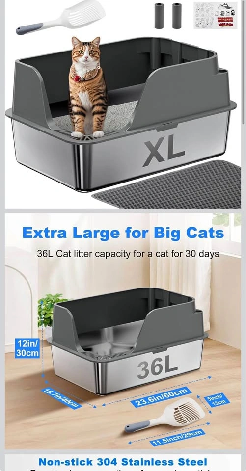 Stainless Steel XL Cat Litter Boxes 2/PACK $70