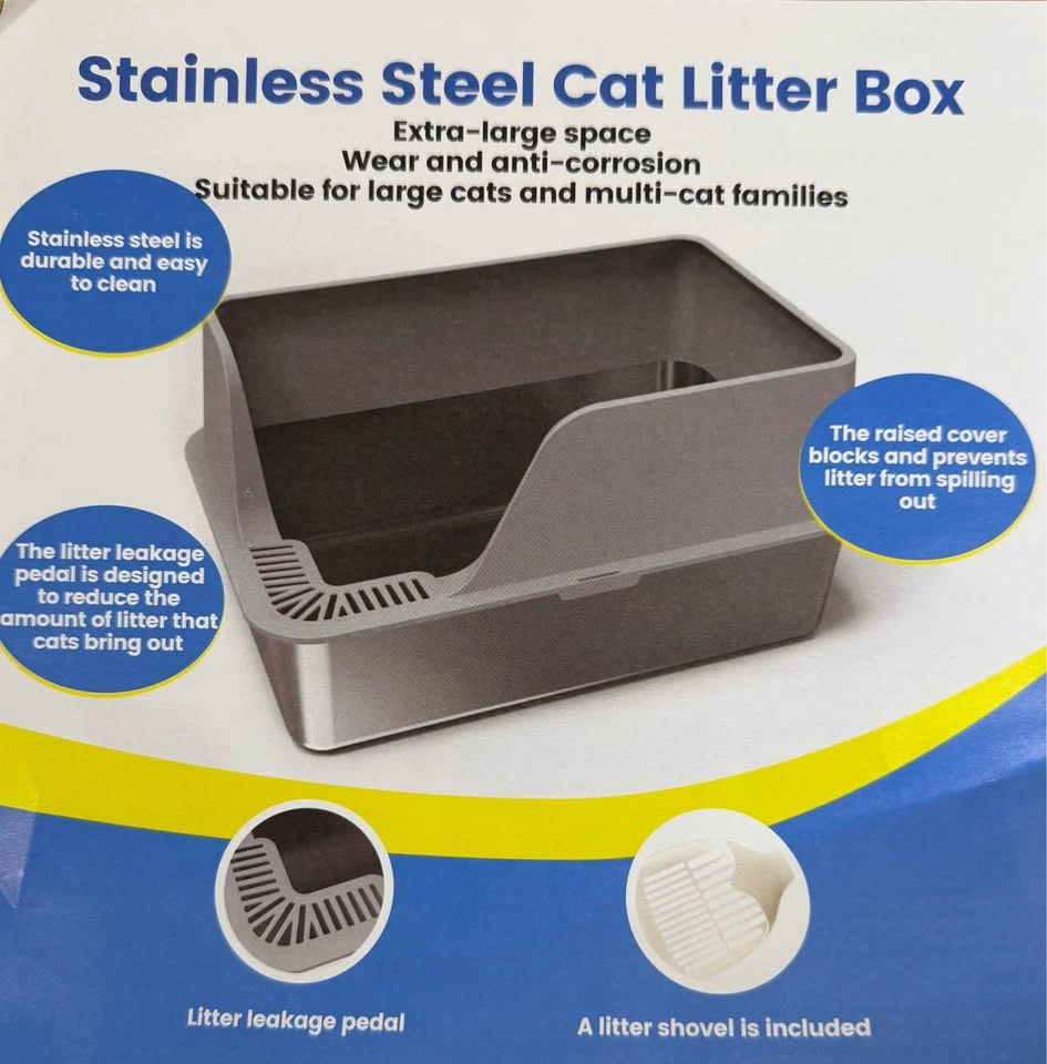 Stainless Steel XL Cat Litter Boxes 2/PACK $70 - photo 3