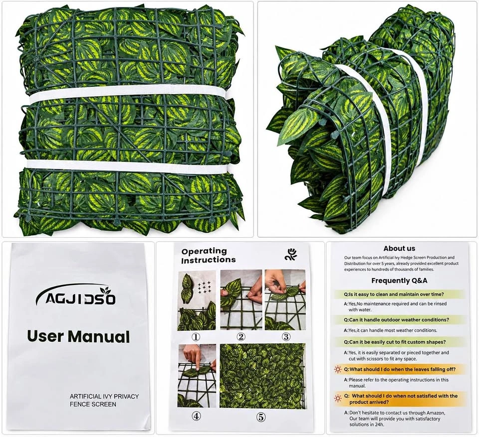 AGJIDSO Artificial Ivy Privacy Fence Screen