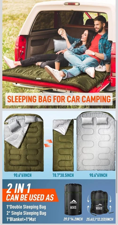 MEREZA Double Sleeping Bag – Army Green - photo 3
