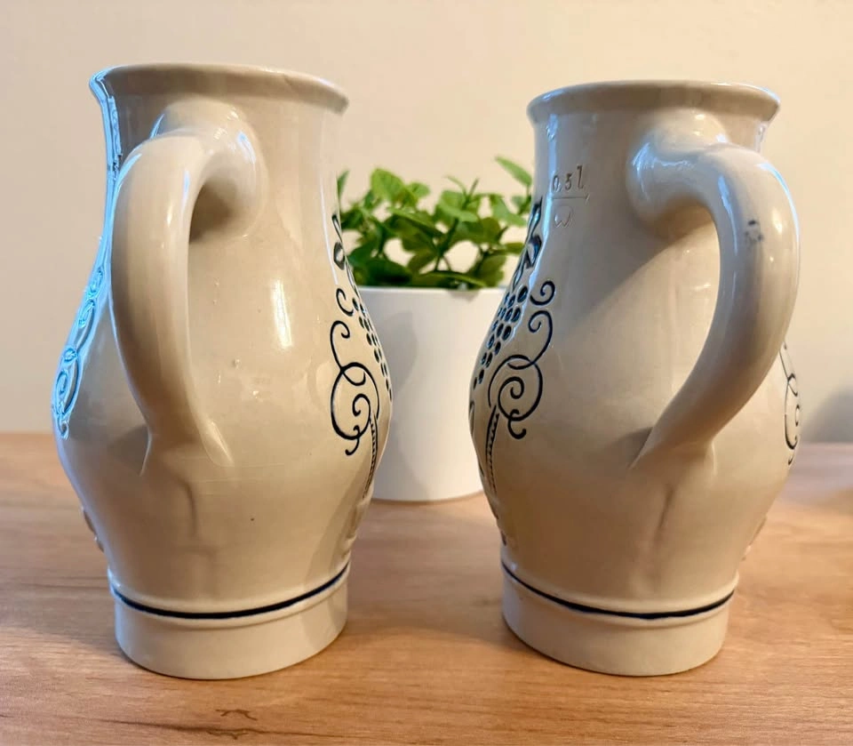 Vintage German Wick-Werke 0.3L Stoneware Wine Steins – Matching - photo 3