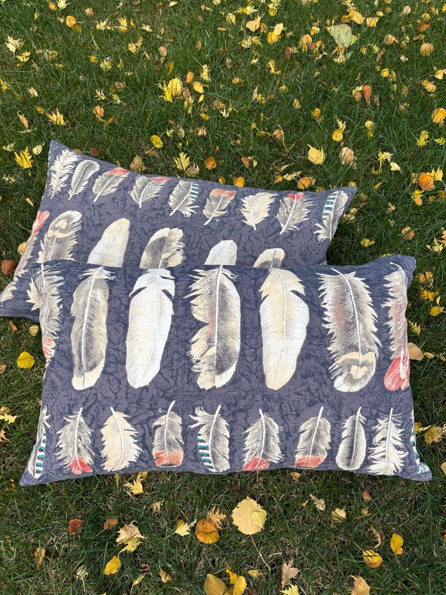 Feather Print Throw Pillows