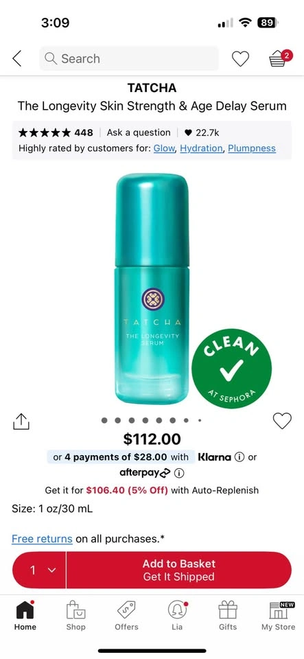 Tatcha Longevity Serum - photo 2