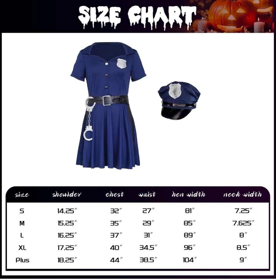 Police Costume Adult Women Cop Costume Dress (Large & X-Large) - photo 2