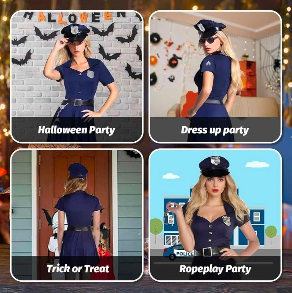 Police Costume Adult Women Cop Costume Dress (Large & X-Large) - photo 3