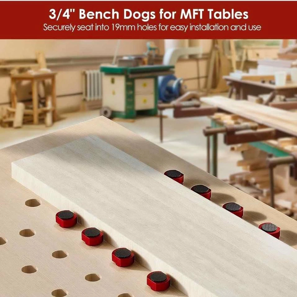 12 Pack Bench Dogs, 3/4" Aluminum Alloy Workbench Dogs - photo 3