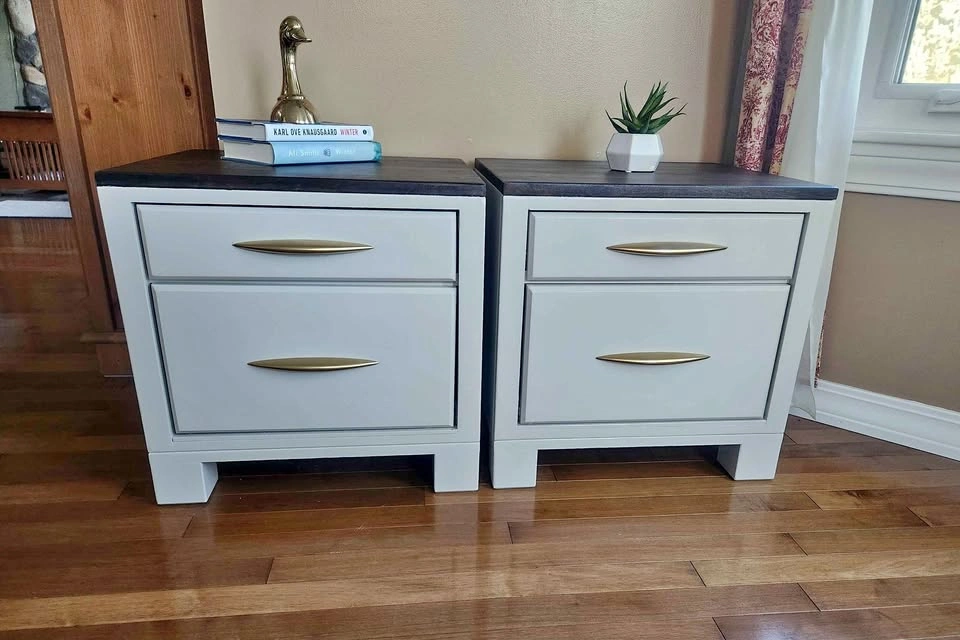Two Small Wood Nightstands