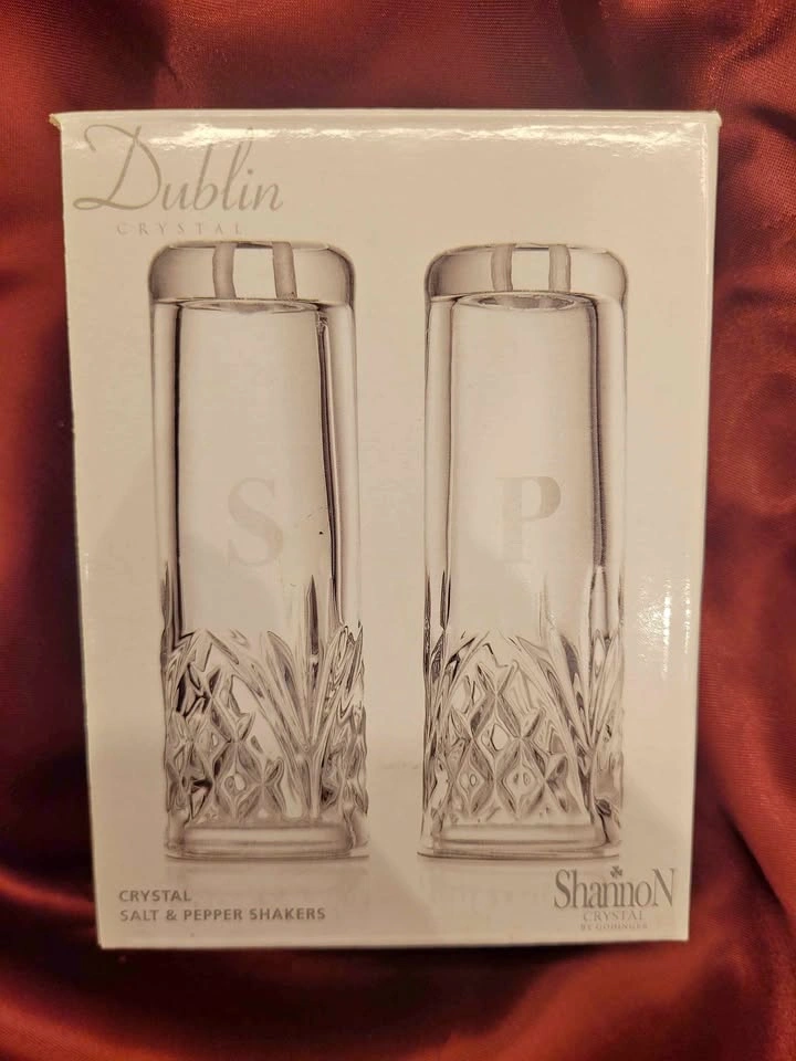 NEW Shannon Crystal Dublin Salt & Pepper Shakers – Original Box