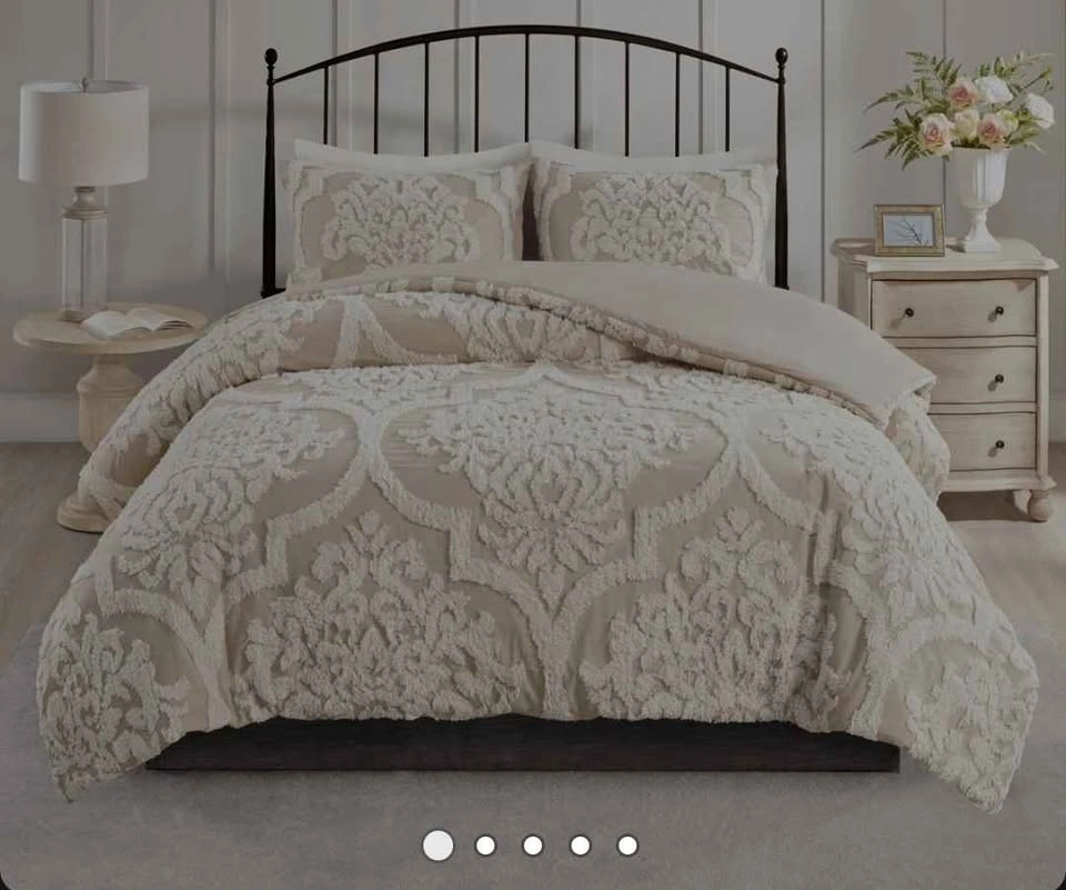 Madison Park Viola 3-Piece Tufted Cotton Chenille Duvet Set - photo 2