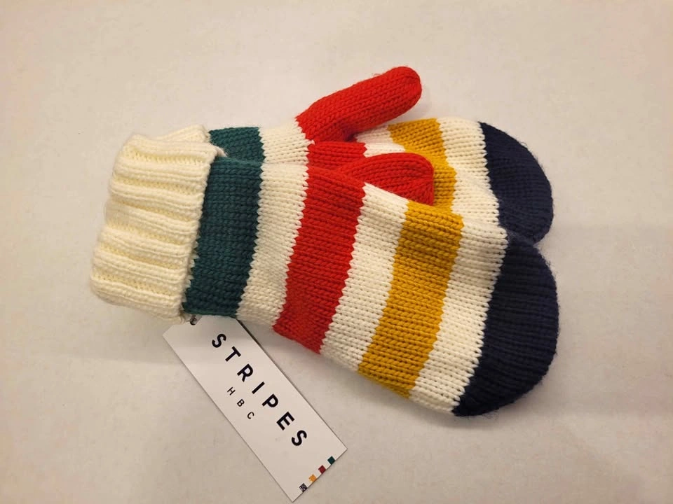 Classic Striped Hudson's Bay Knit Mittens - Adult Size