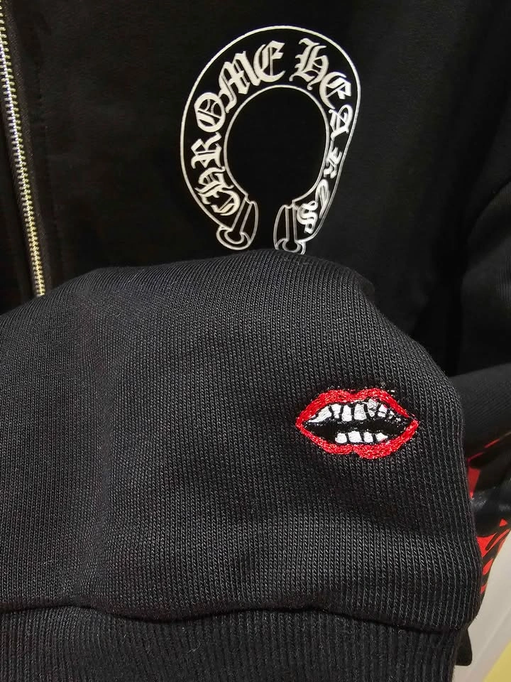 Chrome heart zip up hoodie - photo 3