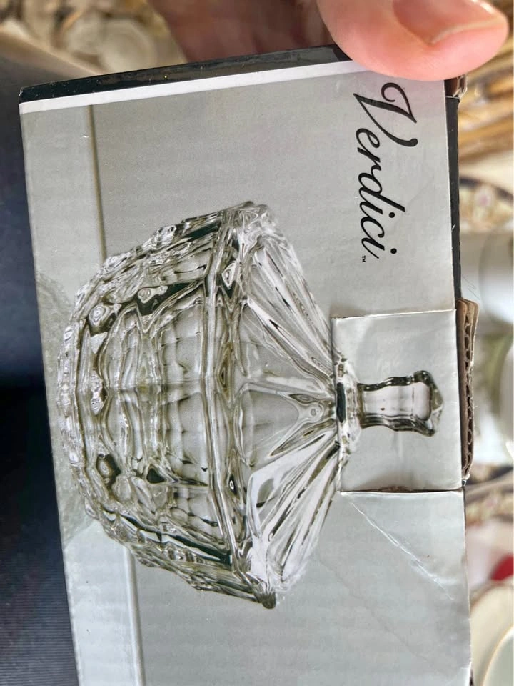 New Verdici Glass Candy Dish Bonbonniere