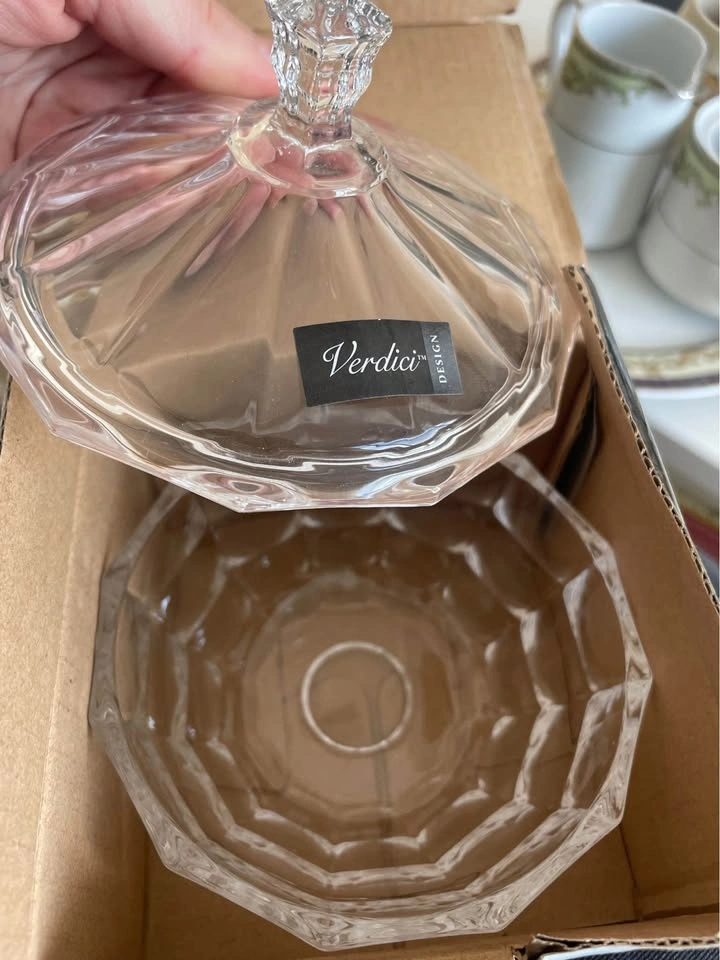 New Verdici Glass Candy Dish Bonbonniere - photo 2