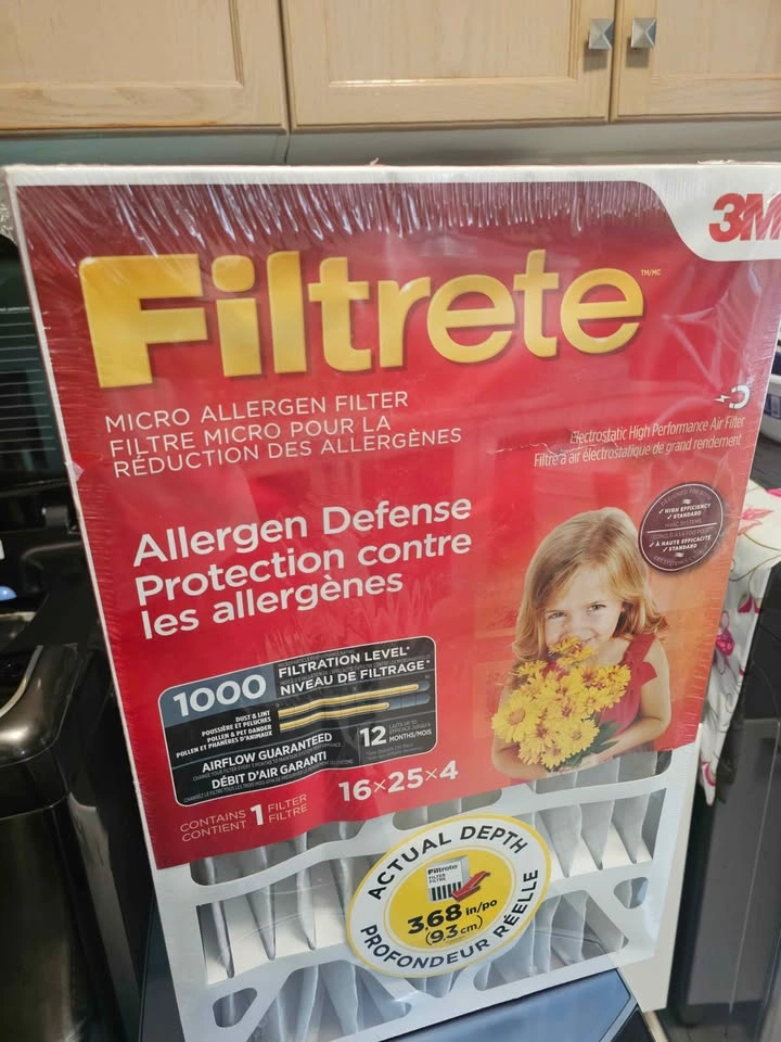 3M Filtrete 16x25x4 Air Filter Allergen Defense MPR 1000 MERV 11 - photo 2