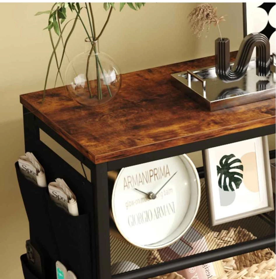 5-Tier Industrial Shoe Rack with Wooden Top - photo 2