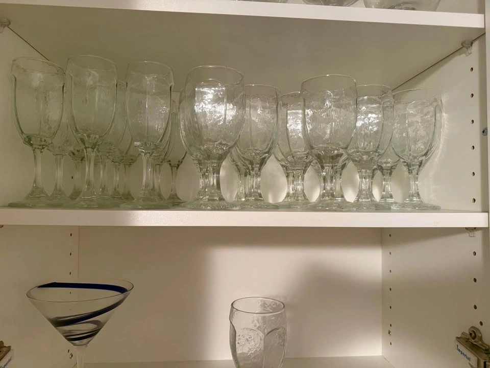 Set of Clear Glass Stemware