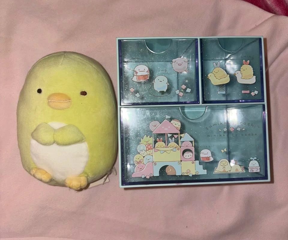 San-X plushie and storage
