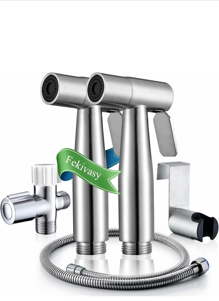 Fekivasy Handheld Bidet Sprayer – 2 Pack – Stainless Steel