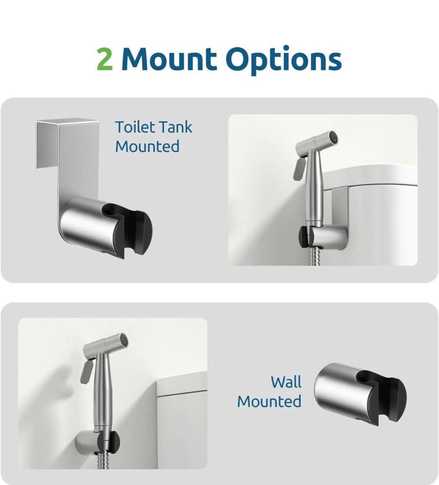 Fekivasy Handheld Bidet Sprayer – 2 Pack – Stainless Steel - photo 3
