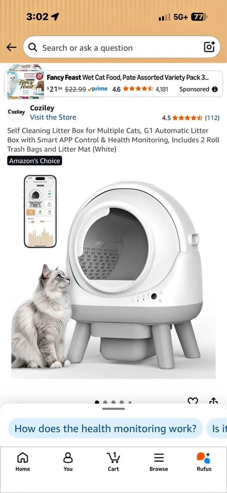 New Self Cleaning Litter Box for Multiple Cats, G1 Automatic