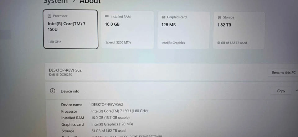 Dell 16 Laptop 16GB/2TB under warranty - photo 4