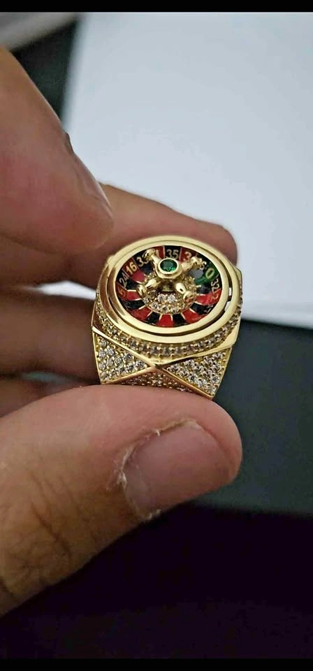 Men's Gold Roulette Ring - Size 10