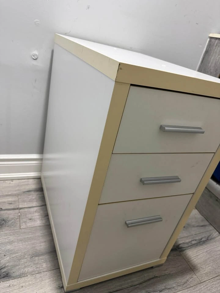 3-Drawer Office Storage Cabinet / Desk Drawer Unit – White - photo 3