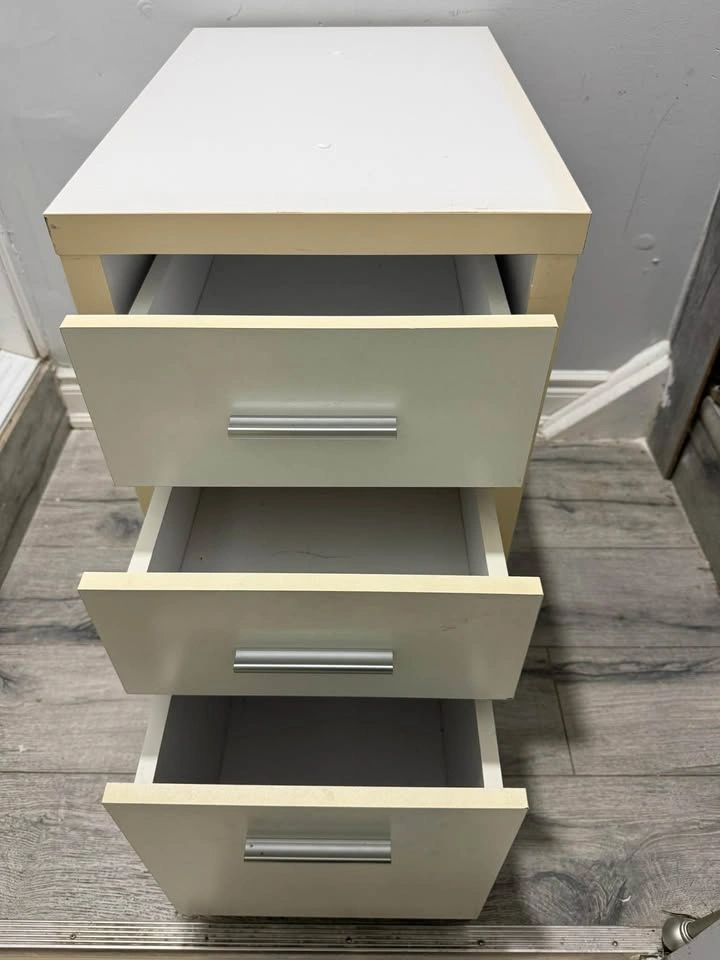 3-Drawer Office Storage Cabinet / Desk Drawer Unit – White - photo 4