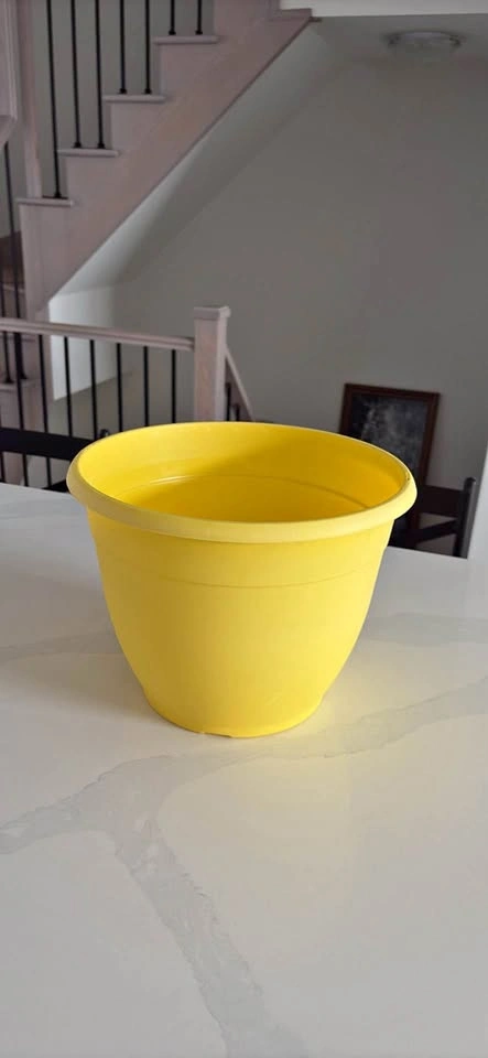12” Yellow Plastic Planter