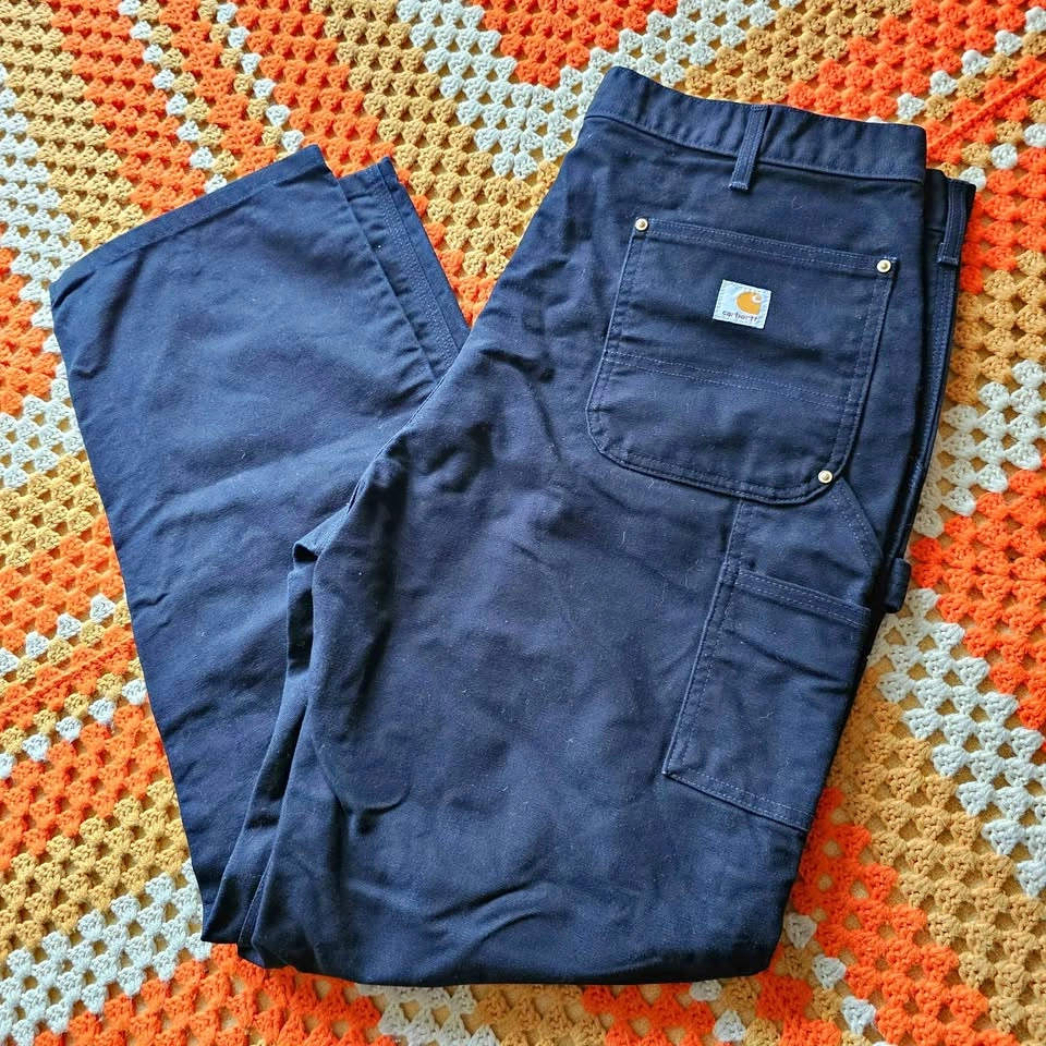 Carhartt 40x34 Black Double Knee Mens Work Pants B01 USA