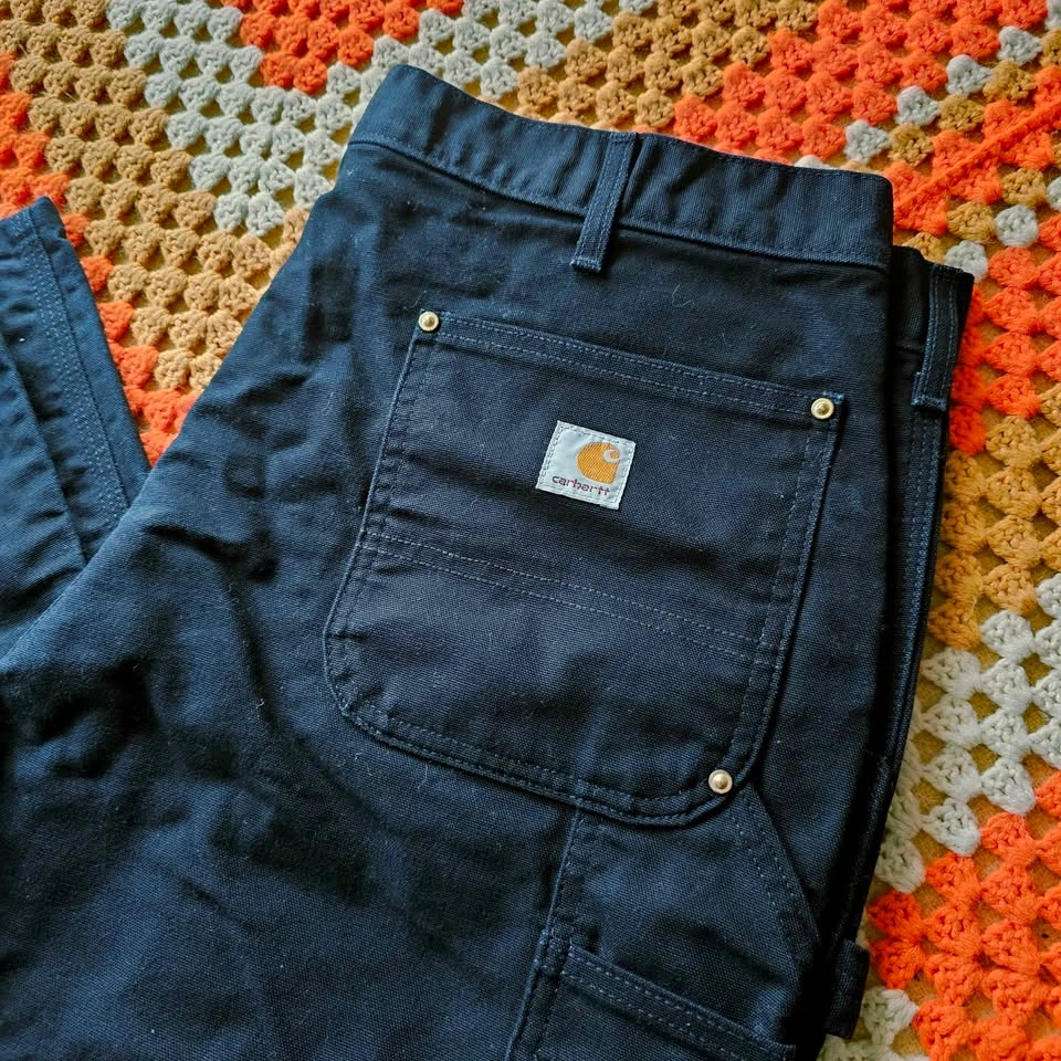 Carhartt 40x34 Black Double Knee Mens Work Pants B01 USA - photo 2