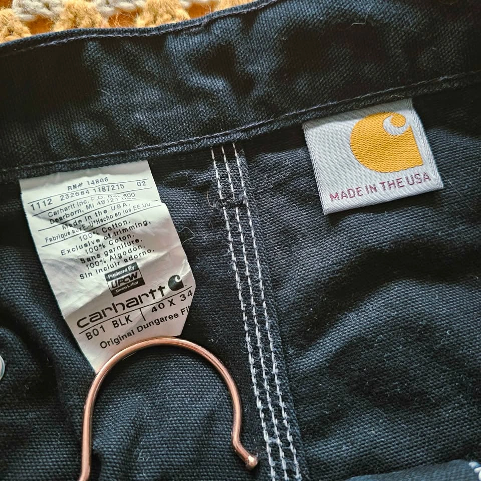 Carhartt 40x34 Black Double Knee Mens Work Pants B01 USA - photo 3