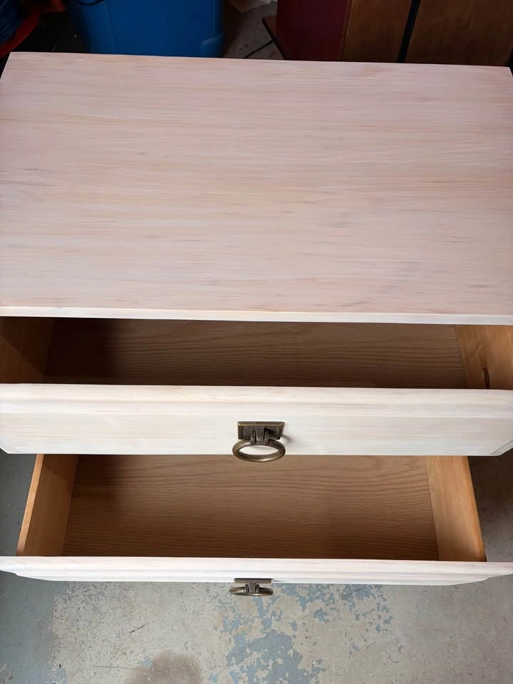 Solid Maple Vintage Nightstand – Whitewashed Organic Modern - photo 2