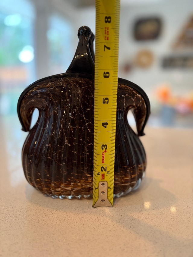 Murano-style hand-blown art glass purse vase - photo 5
