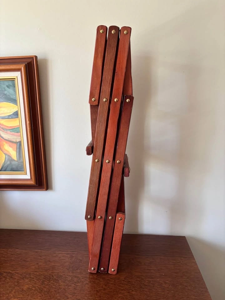 Vintage Mid-Century Modern Accordion Folding Wooden Wine Rack - photo 5