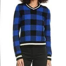 rag & bone Gabby Buffalo Check Merino Wool Sweater Size M