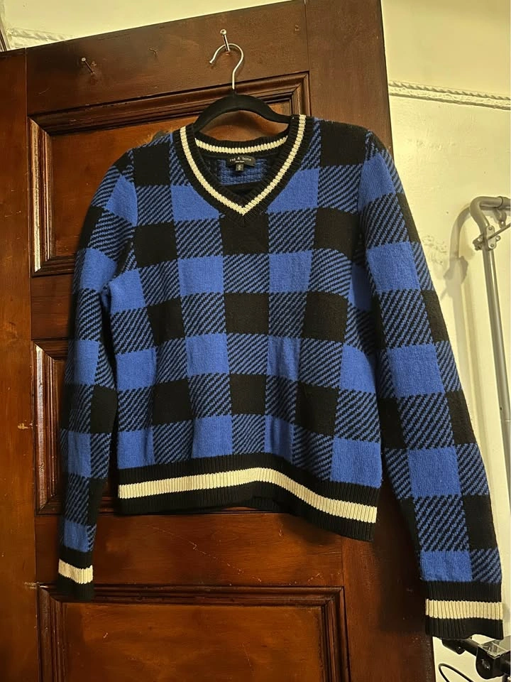 rag & bone Gabby Buffalo Check Merino Wool Sweater Size M - photo 2