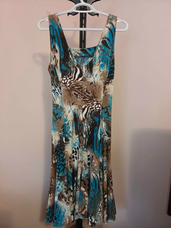 Knee-Length Summer Dresses - Teal, Cyan, & Red - photo 2